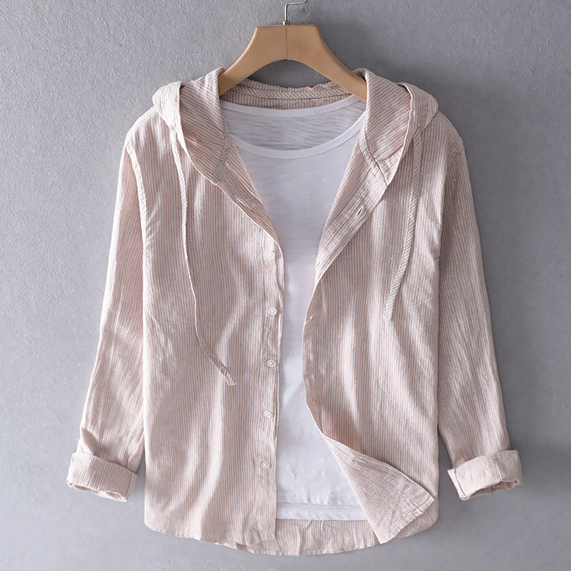 Annika | Effortless Hooded Linen Button-Up Blouse