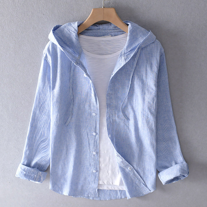 Annika | Effortless Hooded Linen Button-Up Blouse