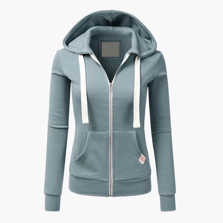 Elise | Stylish Zip-Up Hooded Sweatshirt With Kangaroo Pockets