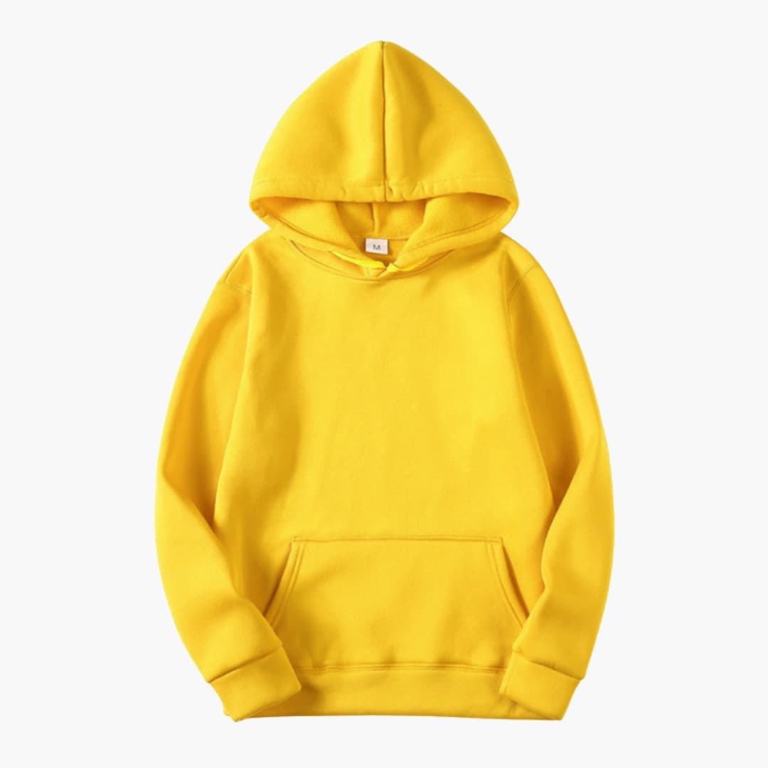 Vivienne | Stylish Yellow Pullover Hoodie With Kangaroo Pocket