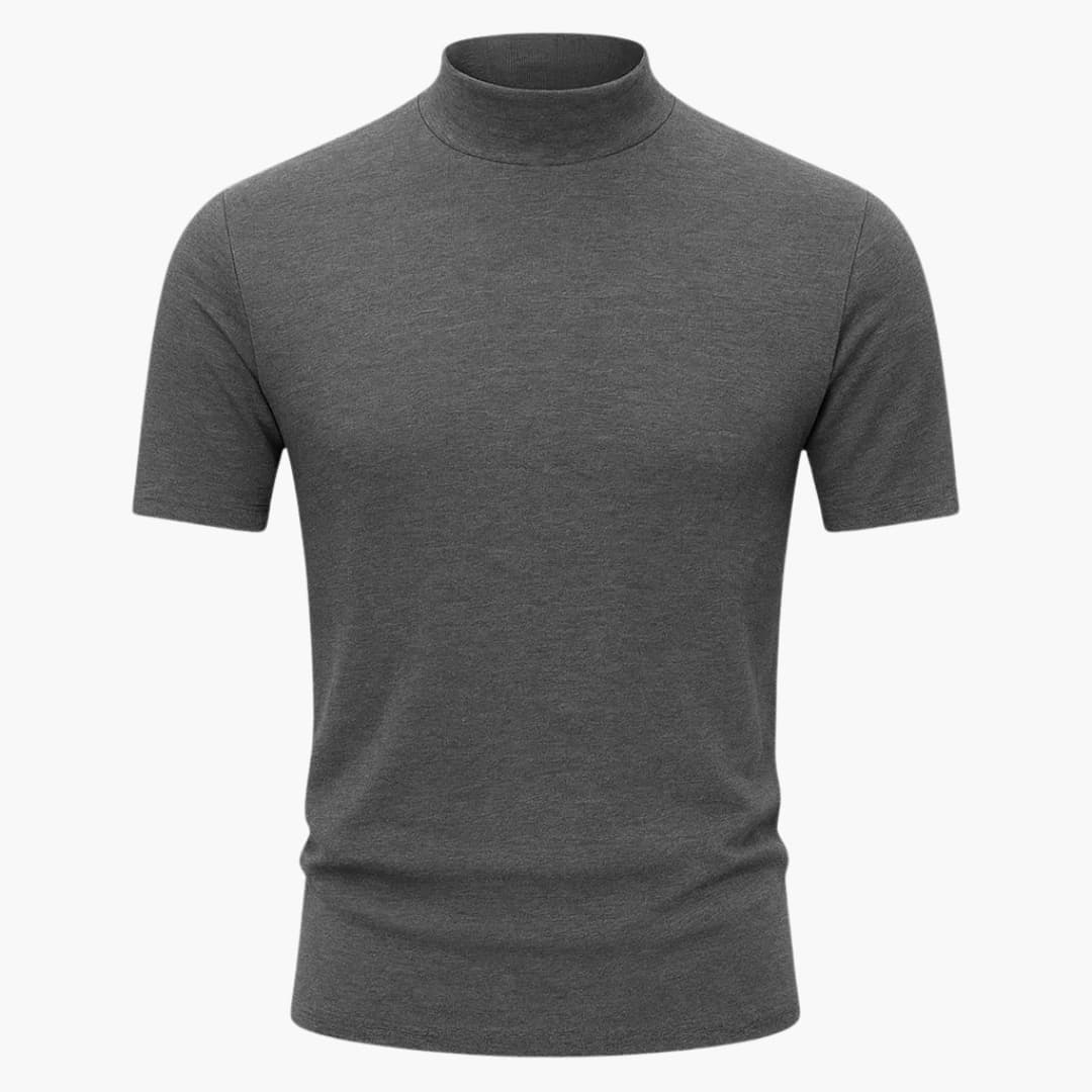 Lorenzo | Elegant Men's Mock Neck Short Sleeve T-Shirt