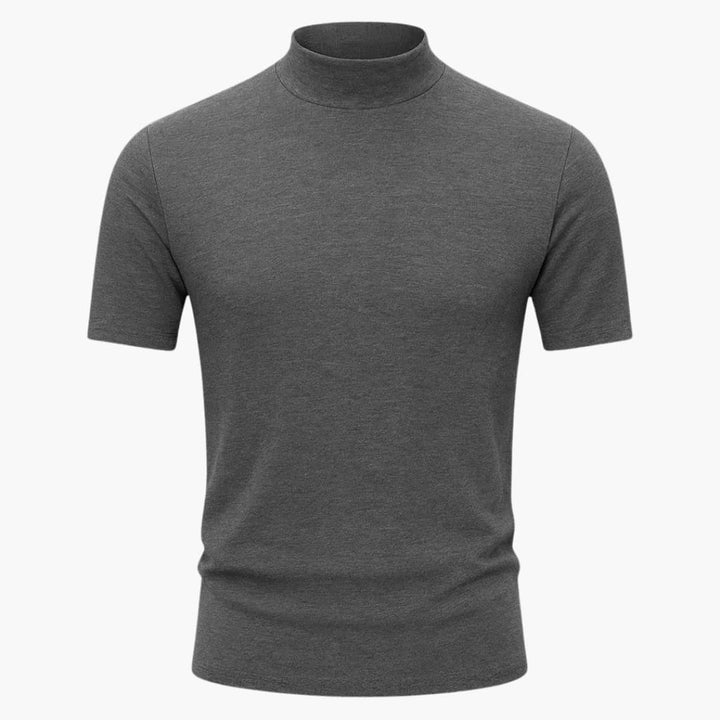 Lorenzo | Elegant Men's Mock Neck Short Sleeve T-Shirt