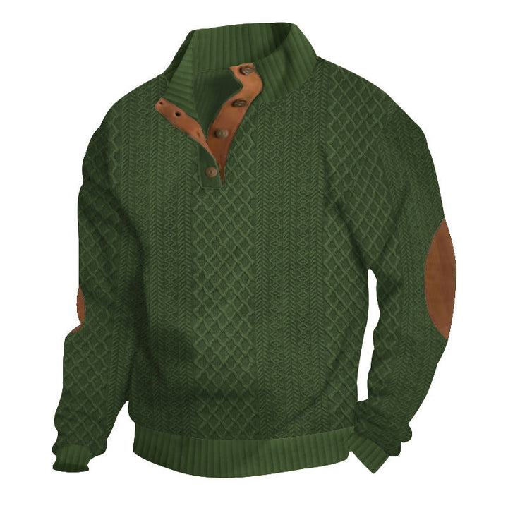 Felix | Classic Cable Knit Quarter-Zip Pullover With Elbow Patches
