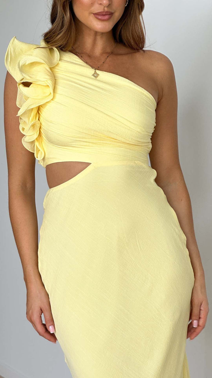 Tilly | Elegant One Shoulder Cutout Midi Dress
