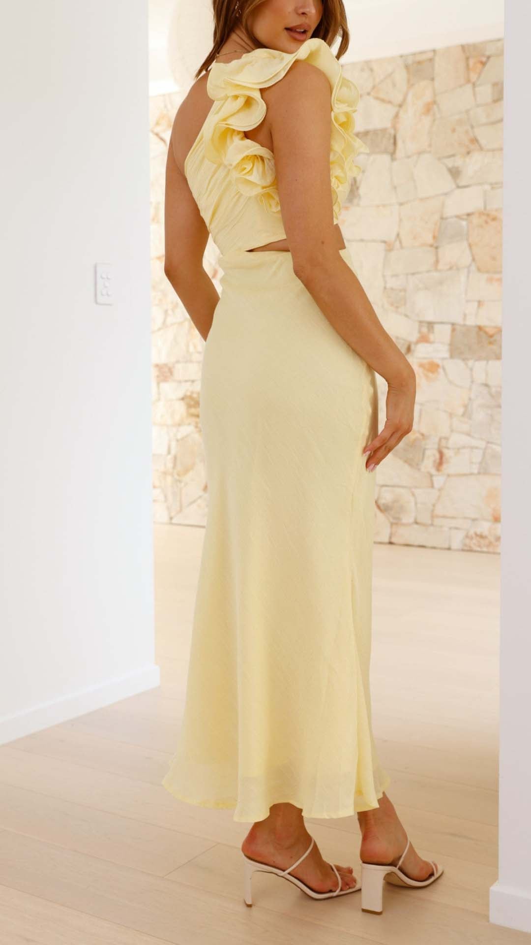 Tilly | Elegant One Shoulder Cutout Midi Dress