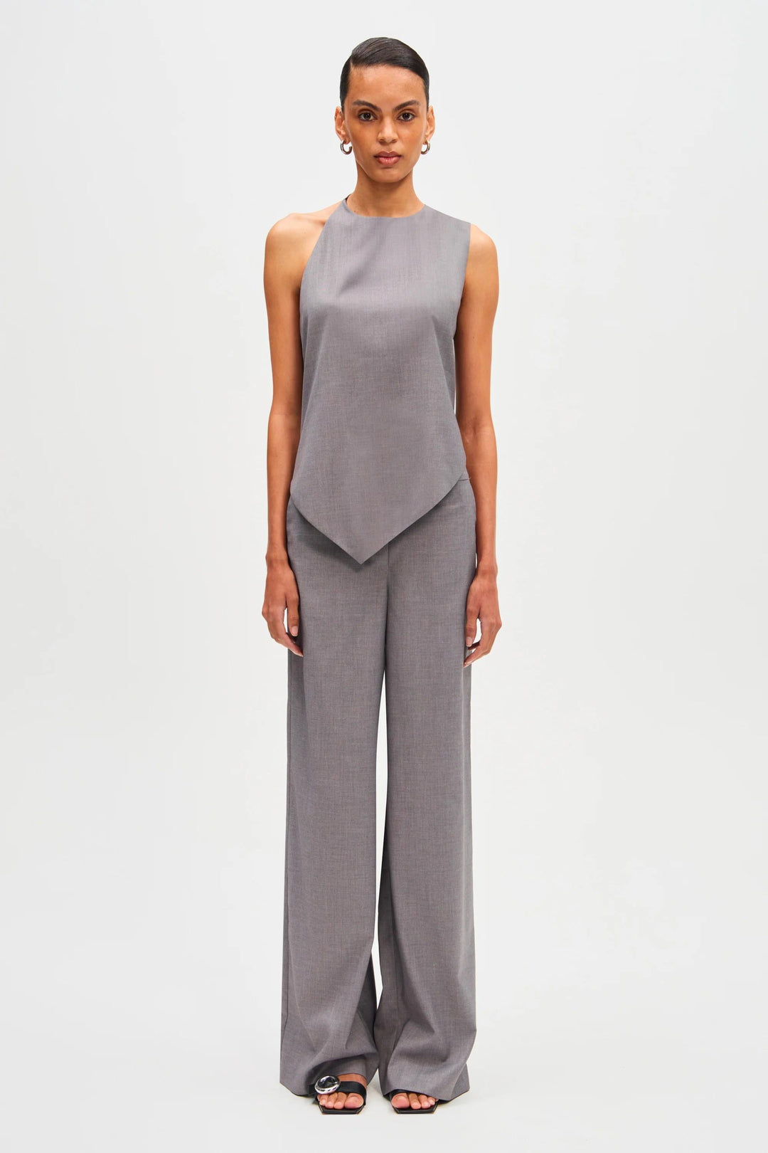 Belen | Sleeveless Asymmetric Top Wide Leg Pants Co-Ord Set