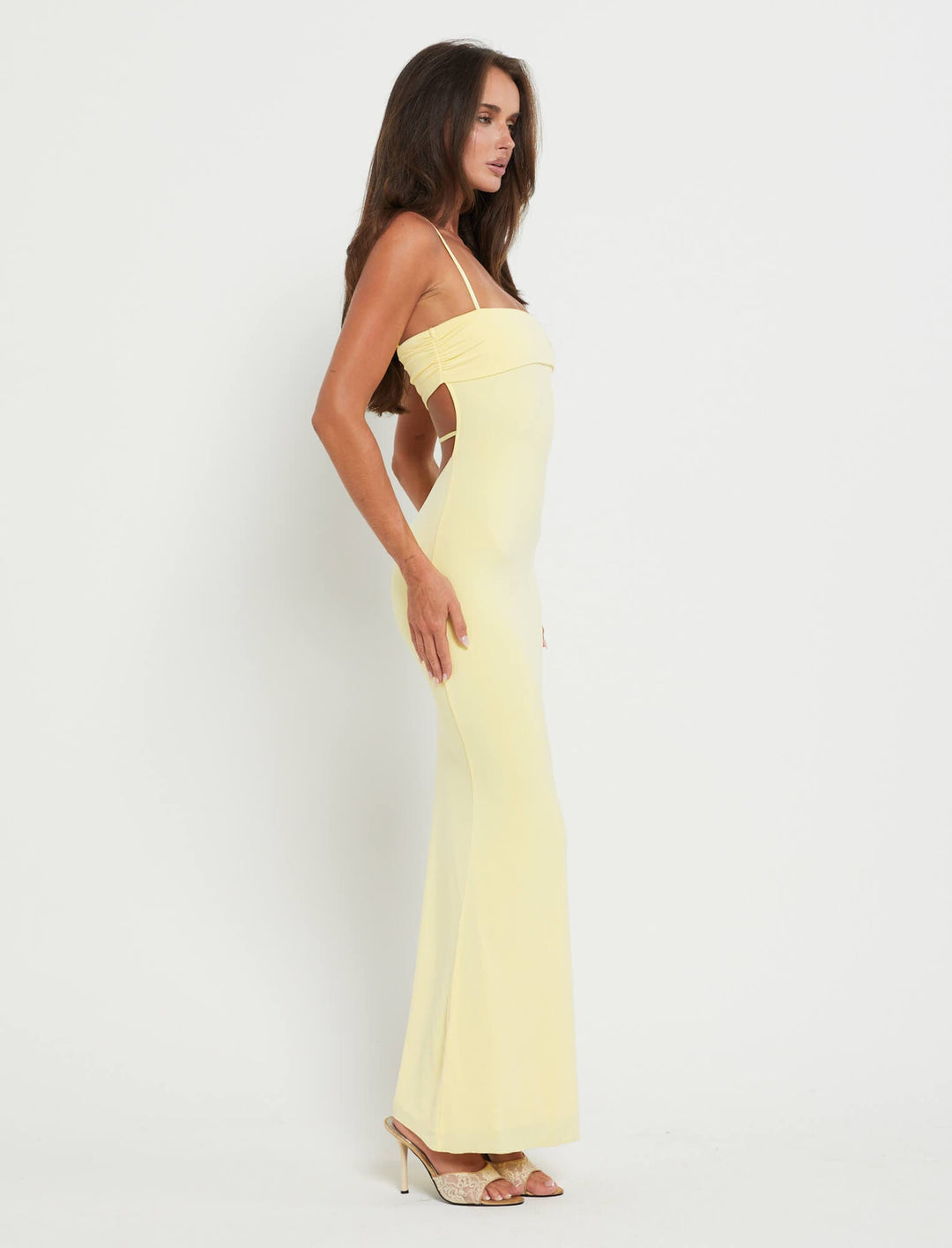 Sybil | Elegant Strapless Backless Maxi Gown