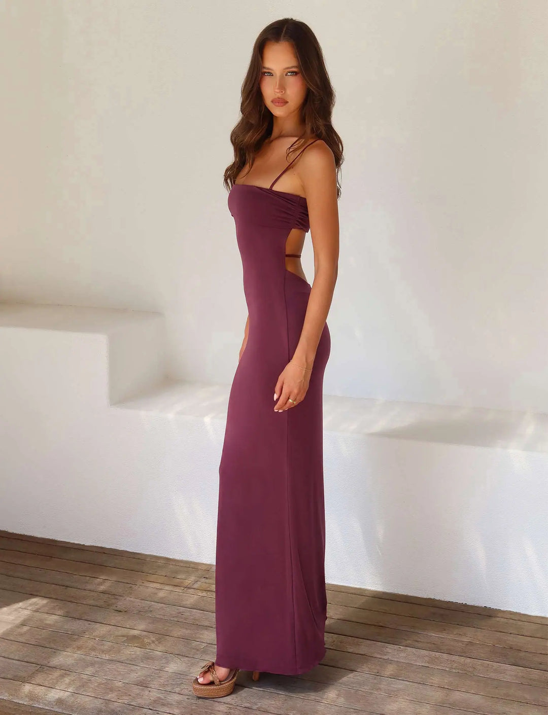 Sybil | Elegant Strapless Backless Maxi Gown
