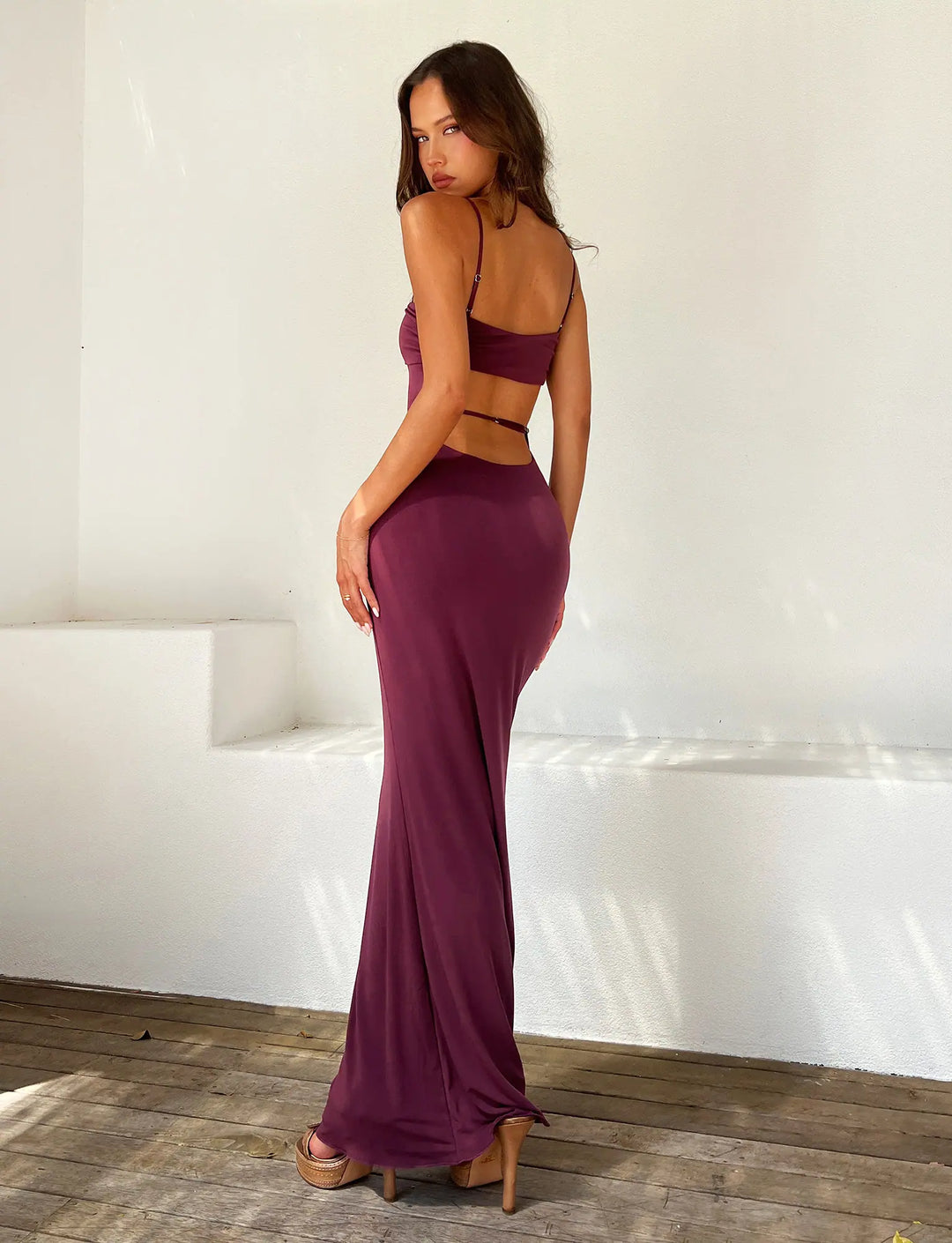 Sybil | Elegant Strapless Backless Maxi Gown