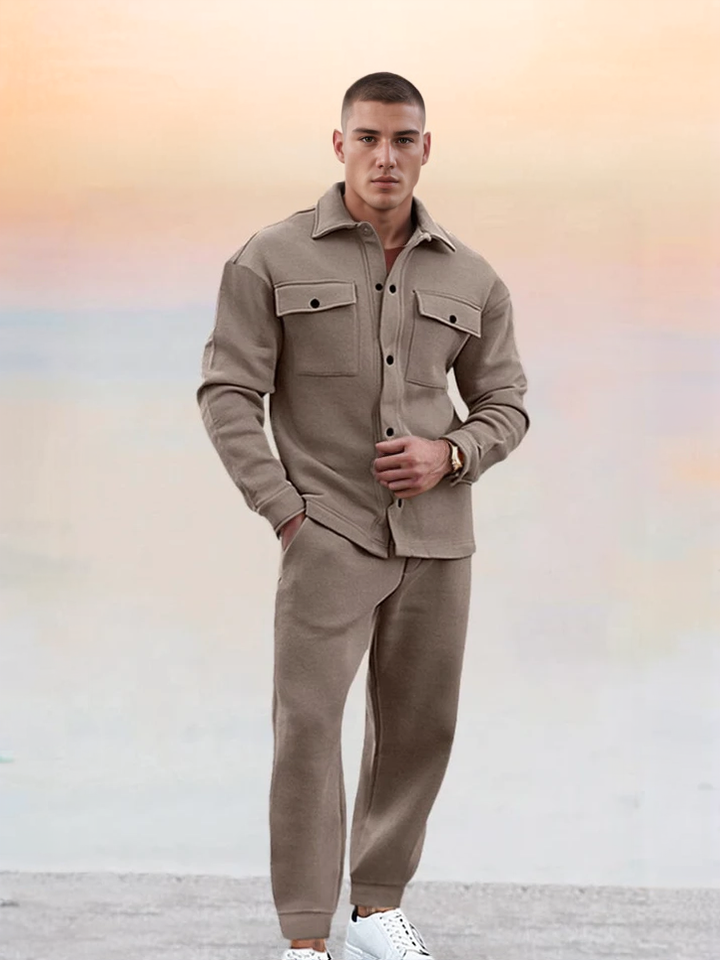 Maddox | Stylish Two-Piece Athleisure Set Men - Button-Up Shirt