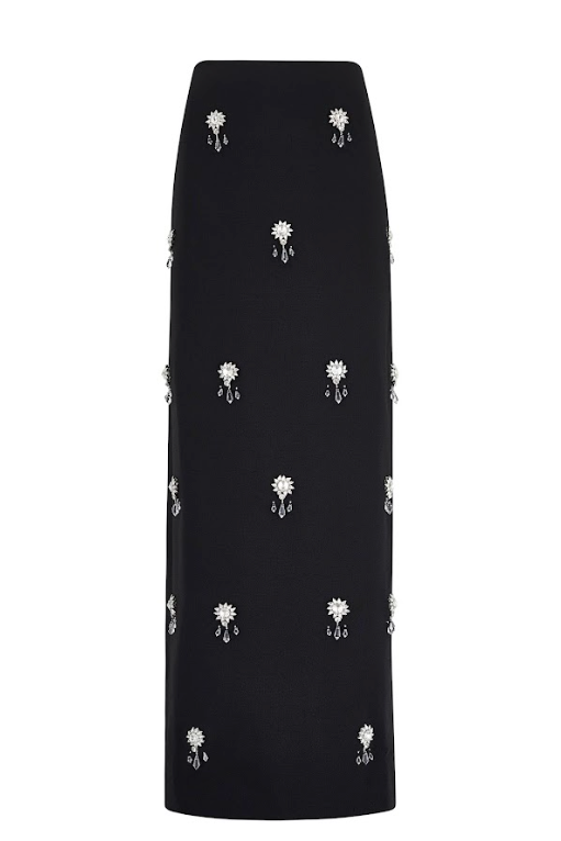 Francesca | Elegant Crystal Embellished Square Neck Maxi Set