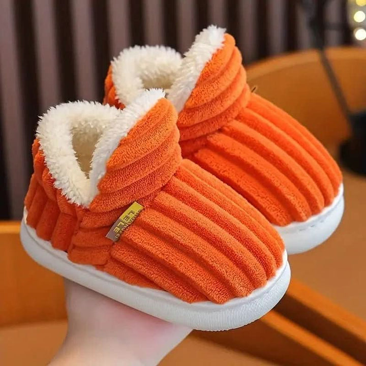 Tiana | Elegant Ribbed Fleece House Slippers With Slip-On Comfort