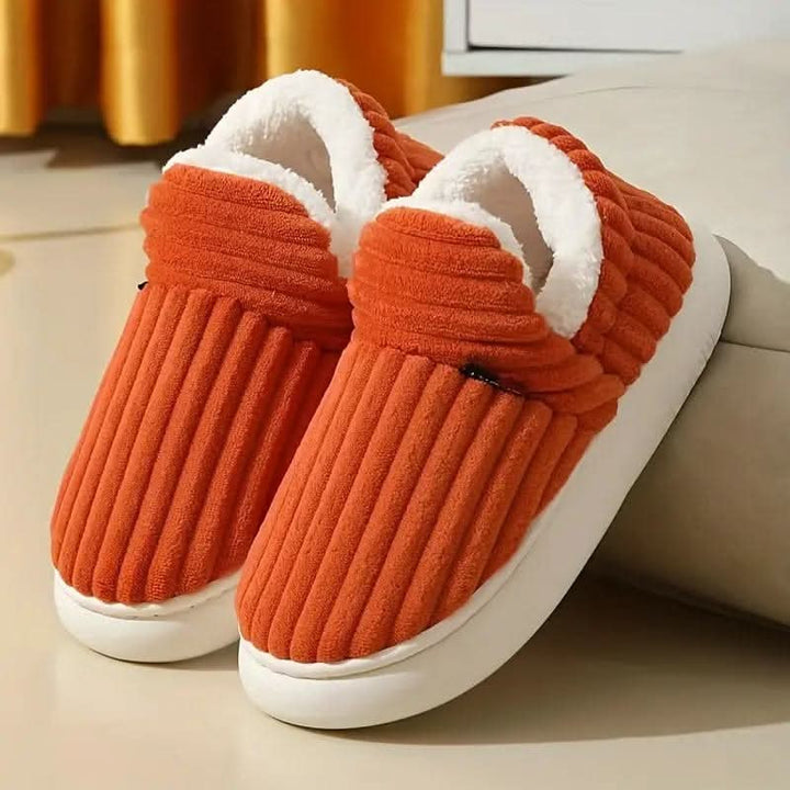 Tiana | Elegant Ribbed Fleece House Slippers With Slip-On Comfort