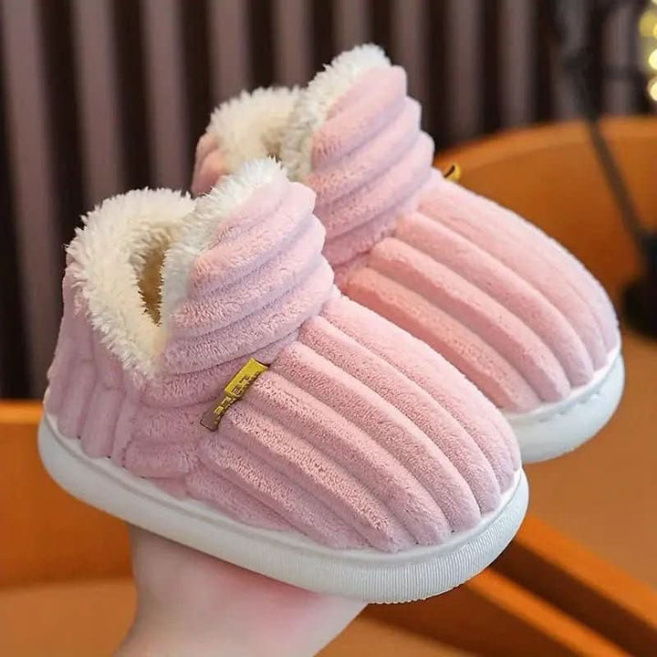 Tiana | Elegant Ribbed Fleece House Slippers With Slip-On Comfort