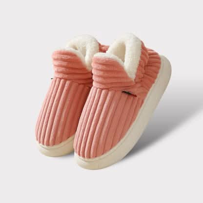 Tiana | Elegant Ribbed Fleece House Slippers With Slip-On Comfort