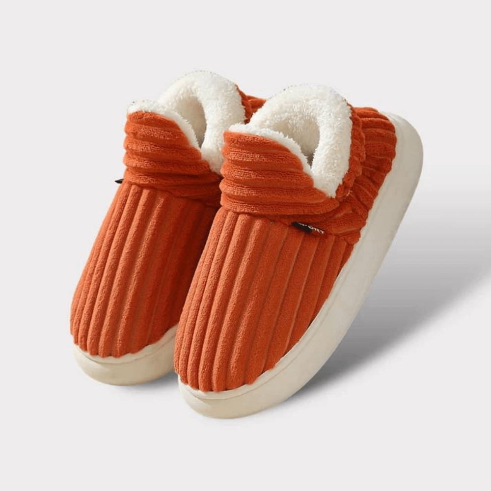 Tiana | Elegant Ribbed Fleece House Slippers With Slip-On Comfort