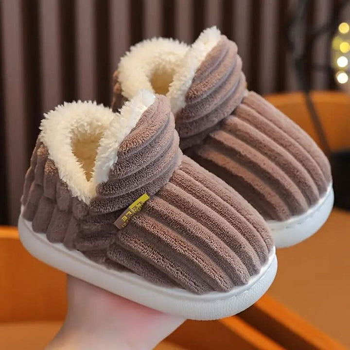 Tiana | Elegant Ribbed Fleece House Slippers With Slip-On Comfort