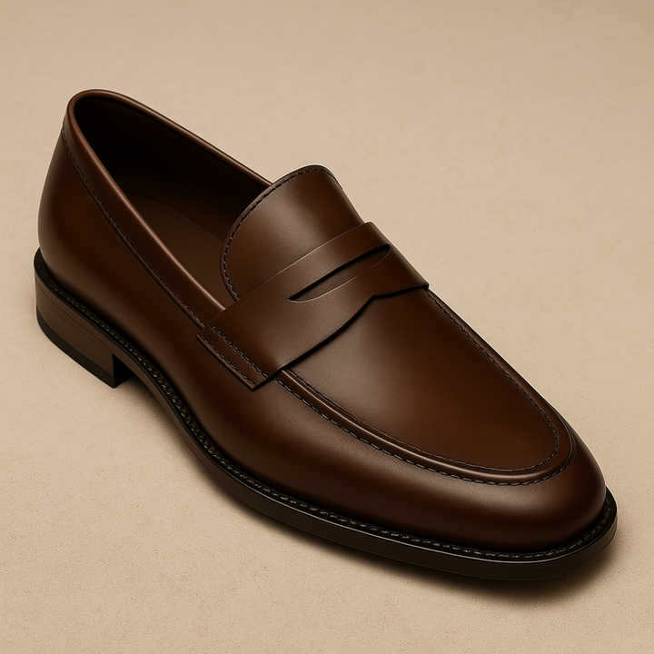 Marcus | Classic Black Leather Penny Loafers Men Dress Shoes