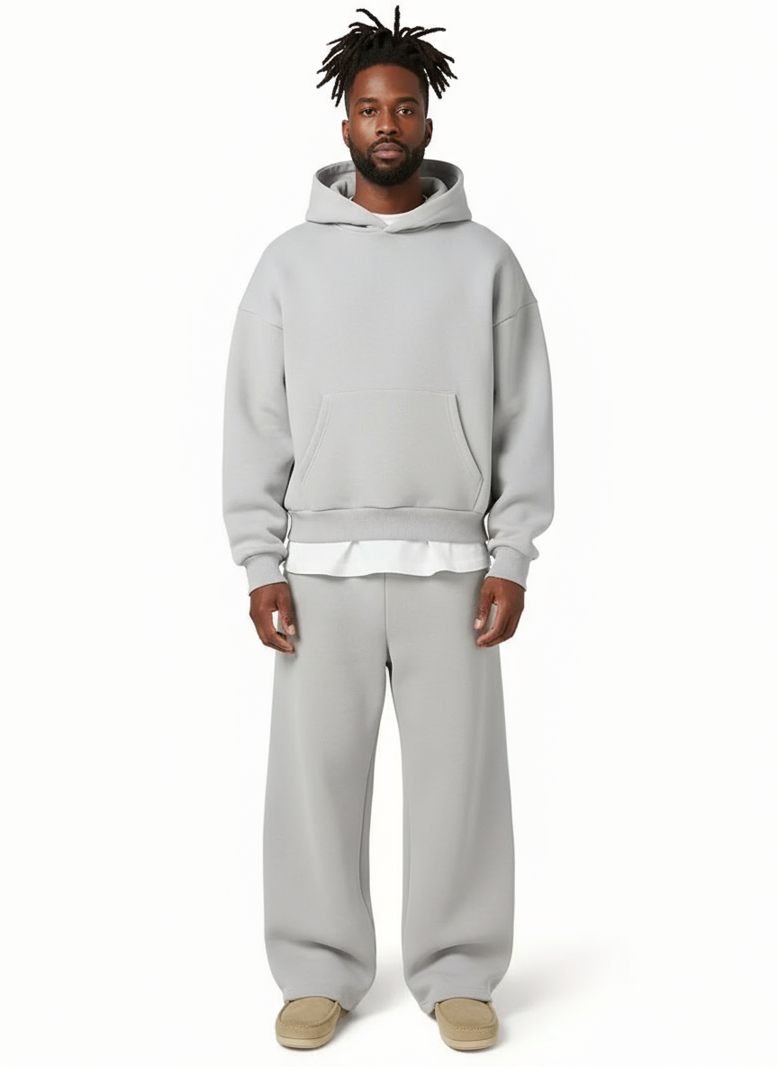 Evy | Stylish Men's Grey Tracksuit Set With Hoodie