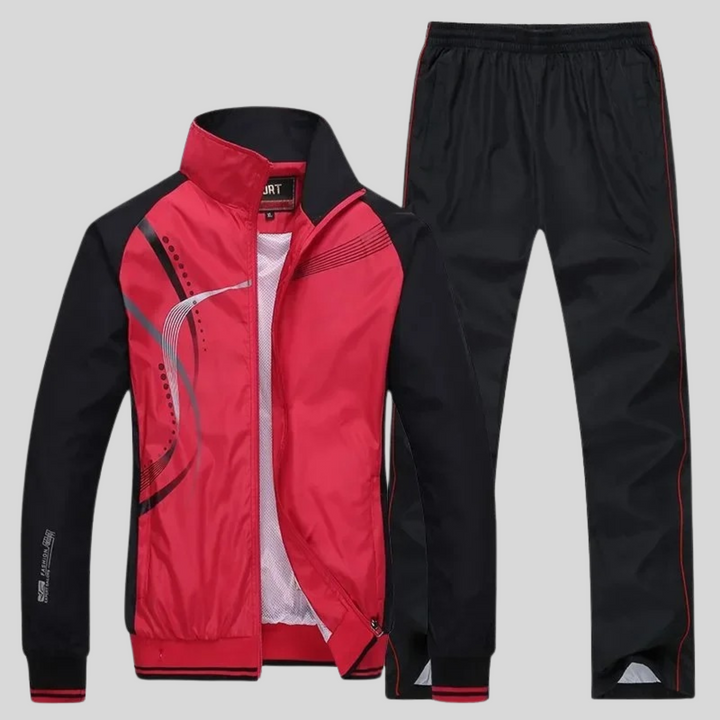 Evie | Stylish Men's Navy And White Athletic Tracksuit Set
