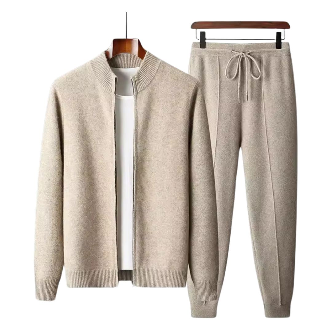 Cordelia | Premium Merino Wool Tracksuit Set Men - Beige
