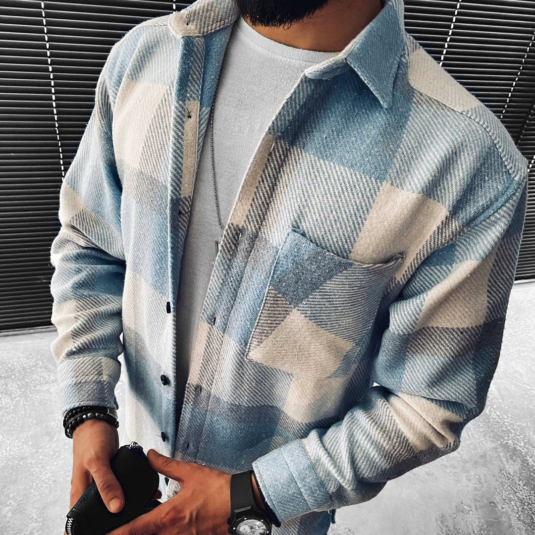 Zoe | Stylish Plaid Button-Up Overshirt With Chest Pocket