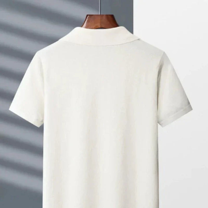 Tuscany | Classic Cotton Johnny Collar Polo Shirt Men - Cream