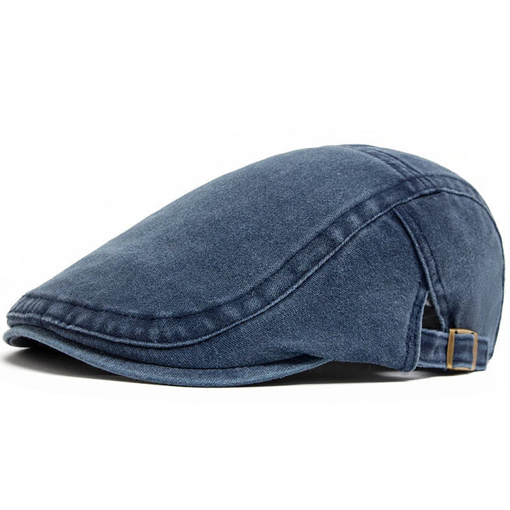 Vintage Cotton Flat Cap Men - Burgundy Newsboy Style