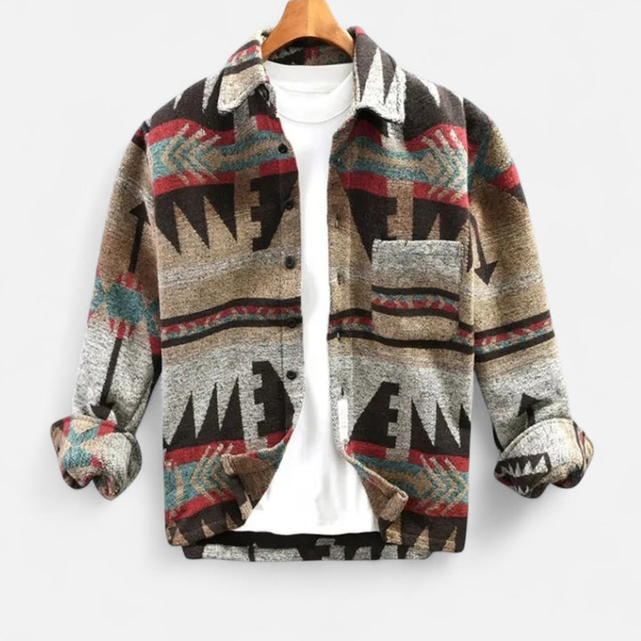 Paige | Stylish Aztec Print Flannel Jacket With Geometric Patterns