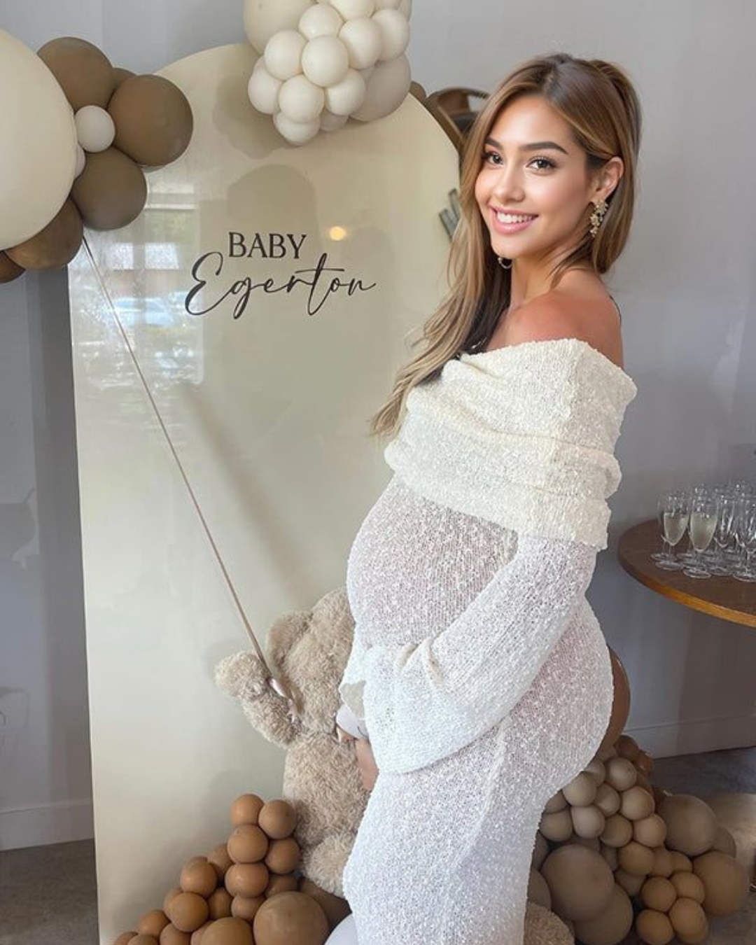 Riley | Elegant Off-Shoulder Maxi Maternity Dress