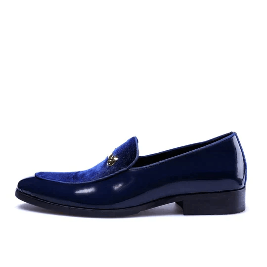 Vincenzo | Elegant Navy Blue Patent Leather Loafers