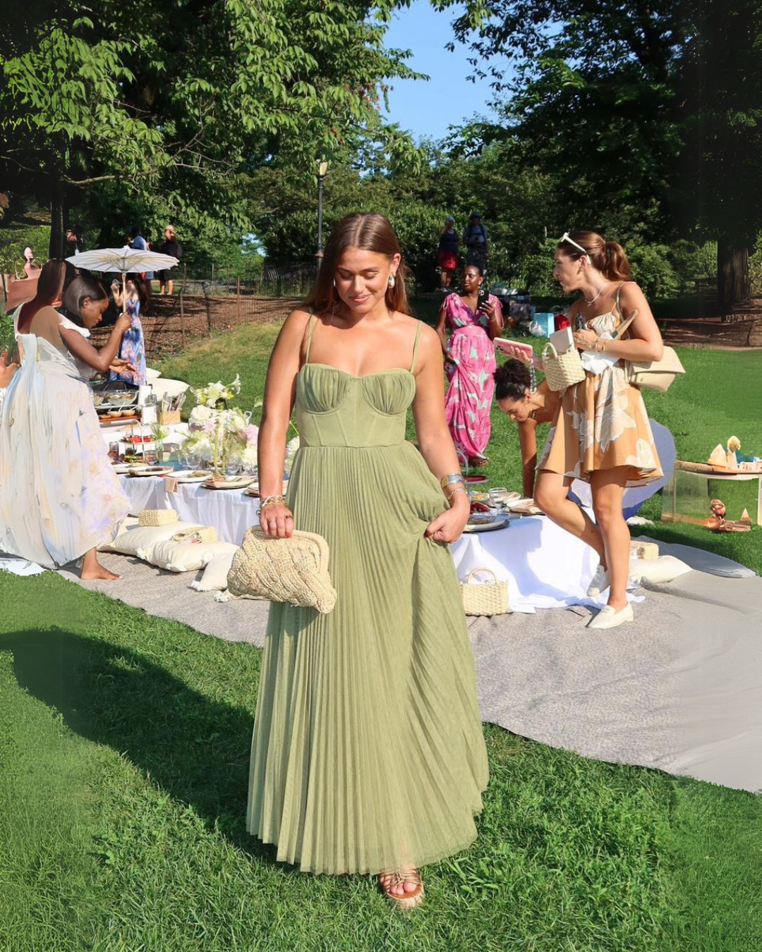 Margot | Elegant Pleated Bustier Maxi Dress