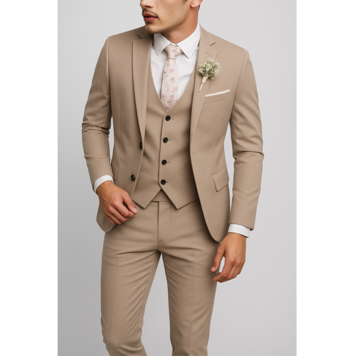 Winston | Elegant Light Blue Three Piece Slim Fit Wedding Suit