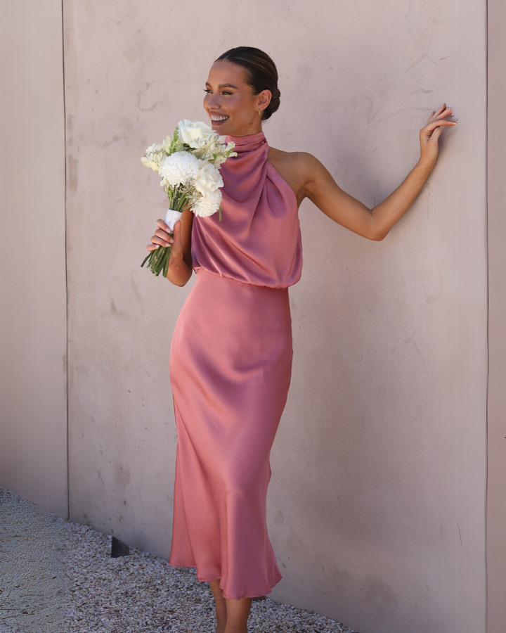 Sybil | Sleek Halter Midi Dress