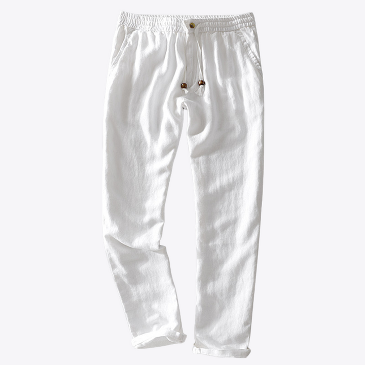 Breeze | Casual Drawstring Linen Pants Men - Light Blue