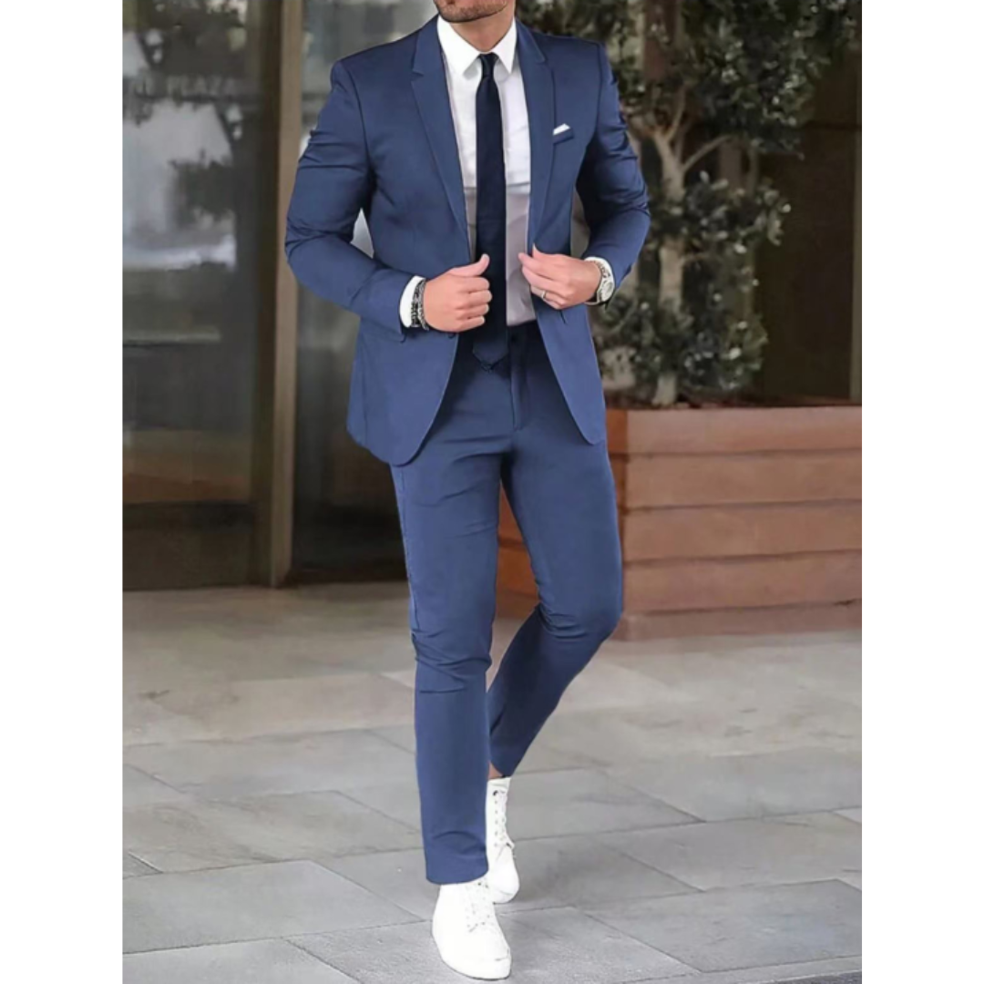 Dominic | Elegant Men's Tan Two Piece Slim Fit Business Suit