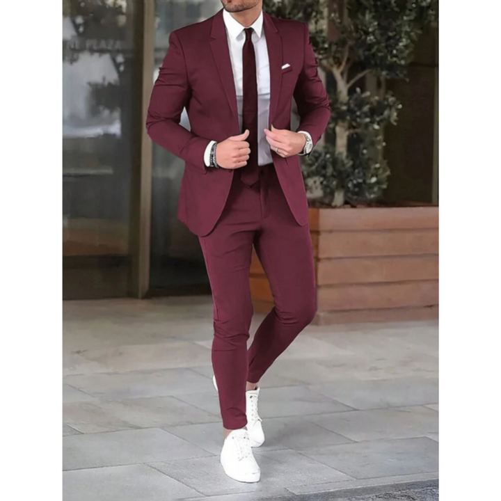 Dominic | Elegant Men's Tan Two Piece Slim Fit Business Suit