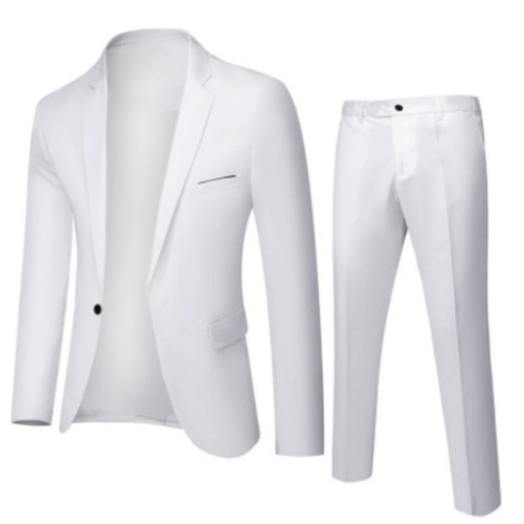 Dominic | Elegant Men's Tan Two Piece Slim Fit Business Suit
