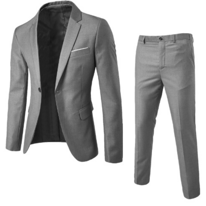 Dominic | Elegant Men's Tan Two Piece Slim Fit Business Suit