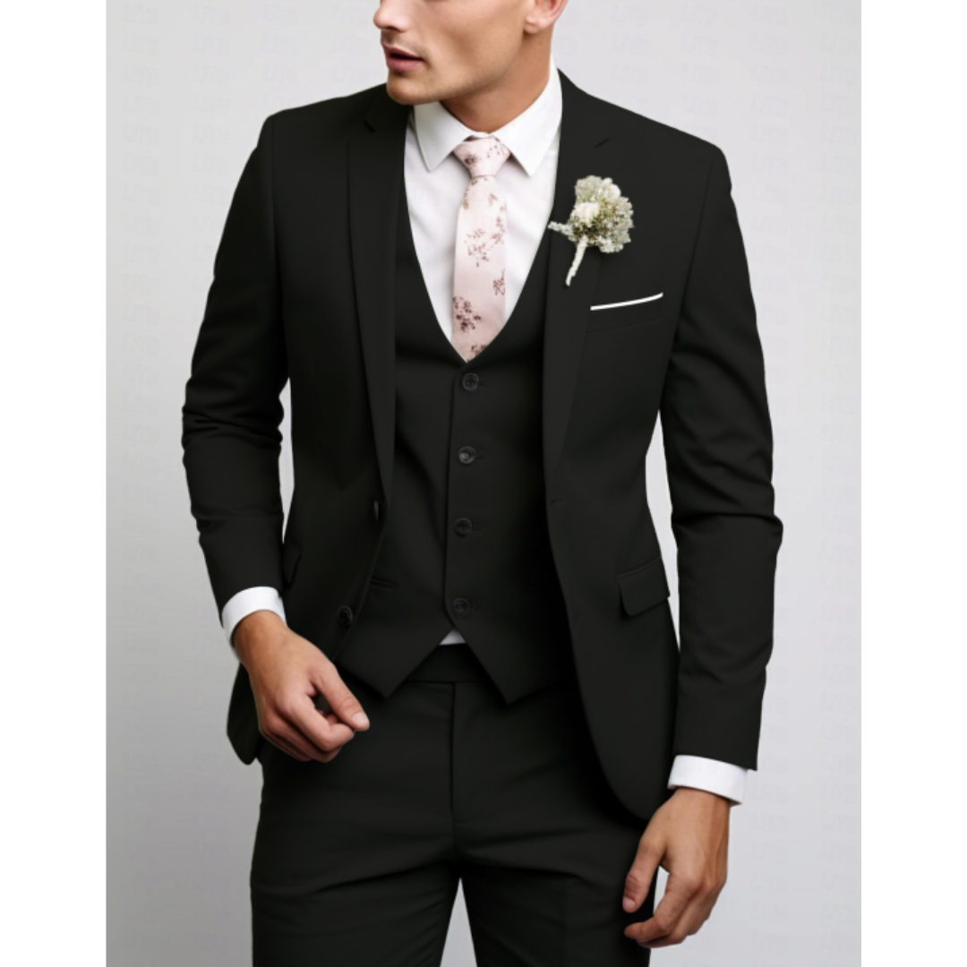 Winston | Elegant Light Blue Three Piece Slim Fit Wedding Suit