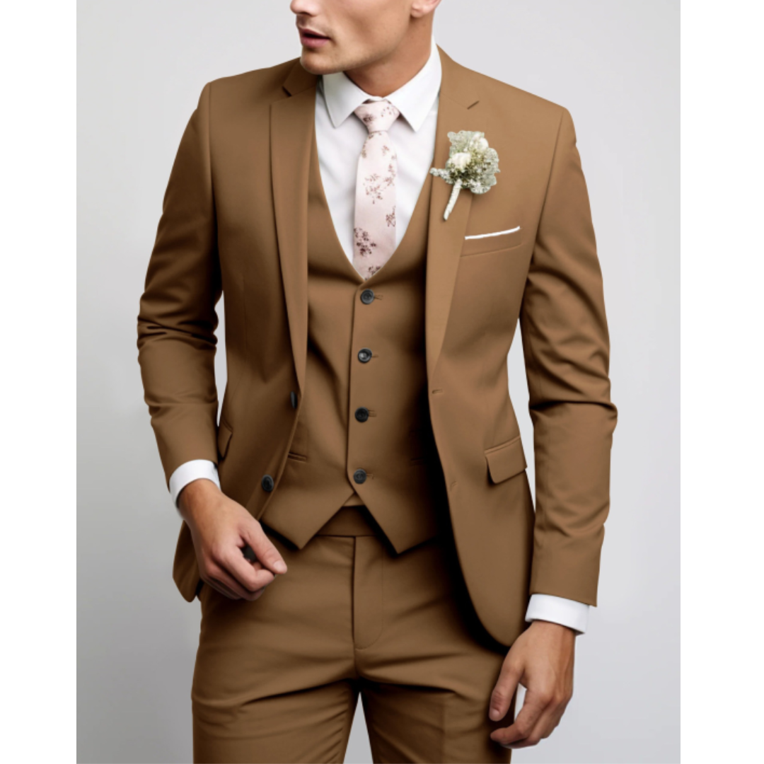 Winston | Elegant Light Blue Three Piece Slim Fit Wedding Suit