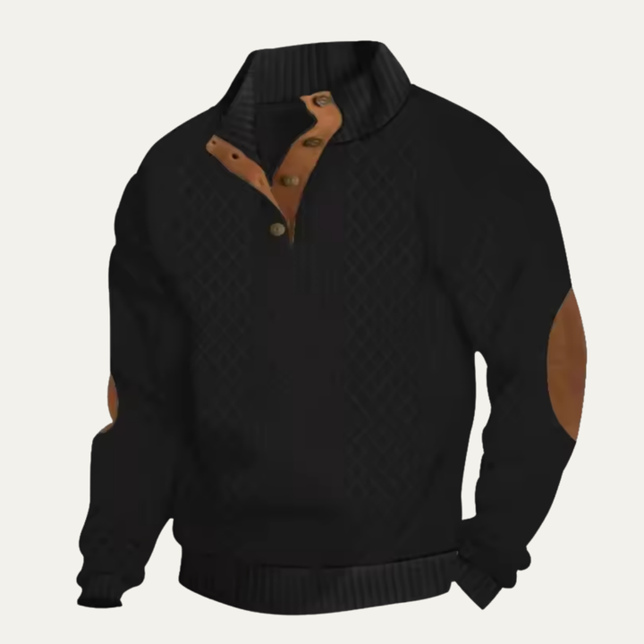 Kingston | Stylish Cable Knit Quarter-Button Cashmere Sweater