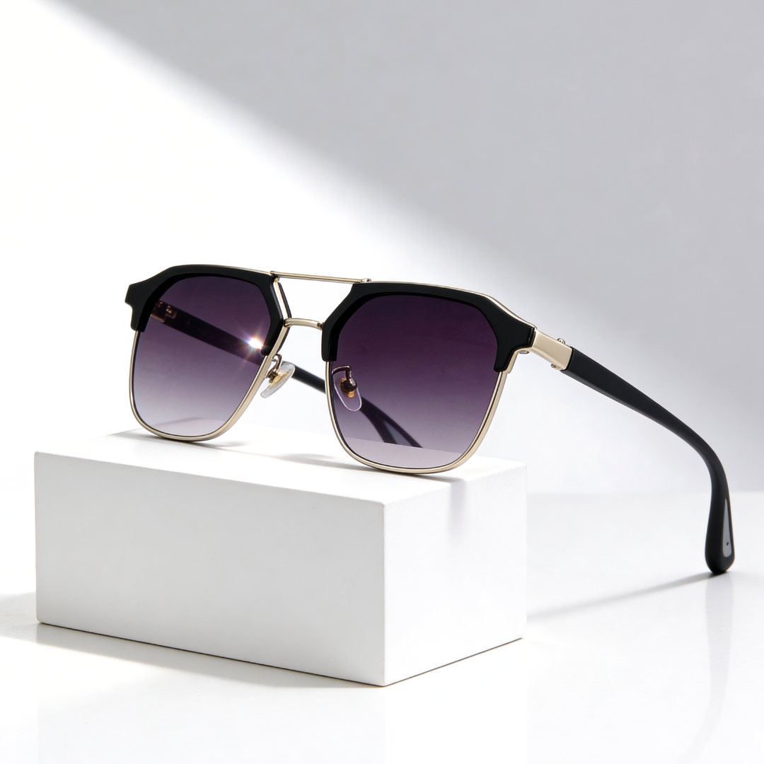 Hannah | Sleek Hexagonal Aviator Sunglasses With Gradient Lens