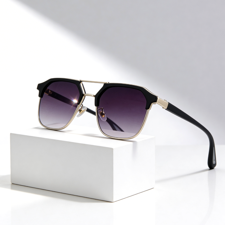 Hannah | Sleek Hexagonal Aviator Sunglasses With Gradient Lens