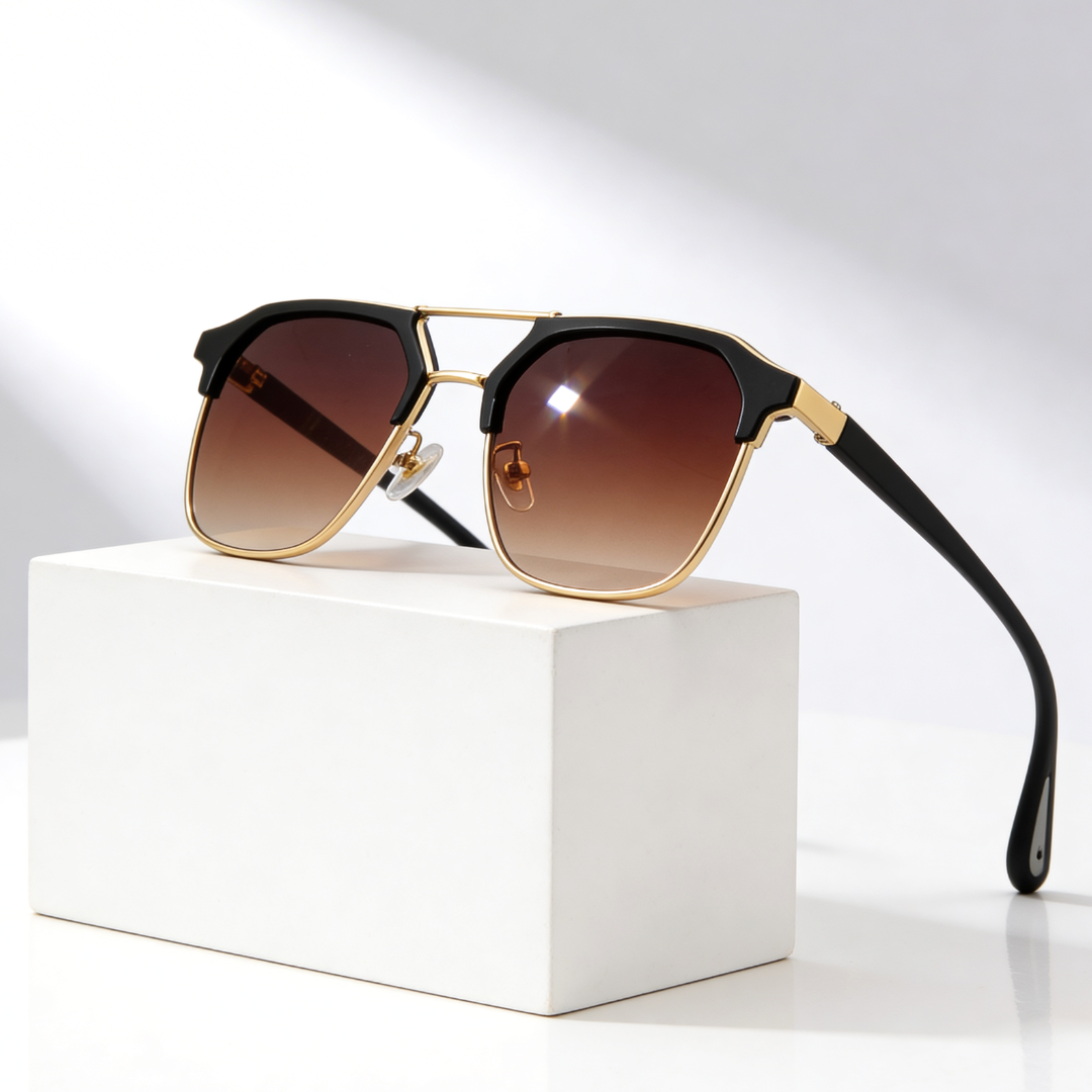 Hannah | Sleek Hexagonal Aviator Sunglasses With Gradient Lens