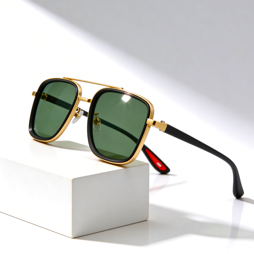 Hannah | Sleek Vintage Square Metal Frame Sunglasses