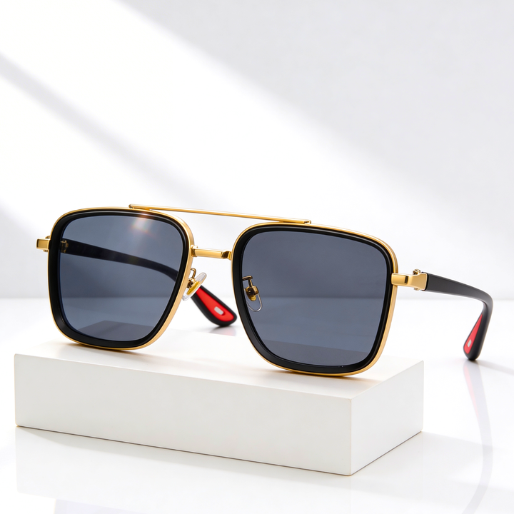 Hannah | Sleek Vintage Square Metal Frame Sunglasses