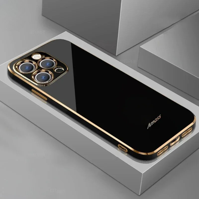 Serena | Sleek Gold-Trimmed Protective Phone Case