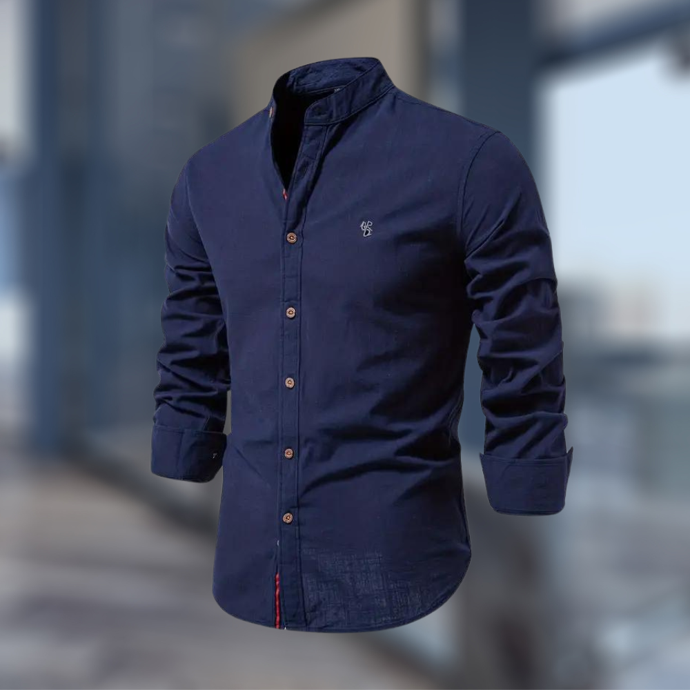 Oliver | Stylish Men's Green Long Sleeve Button-Up Shirt