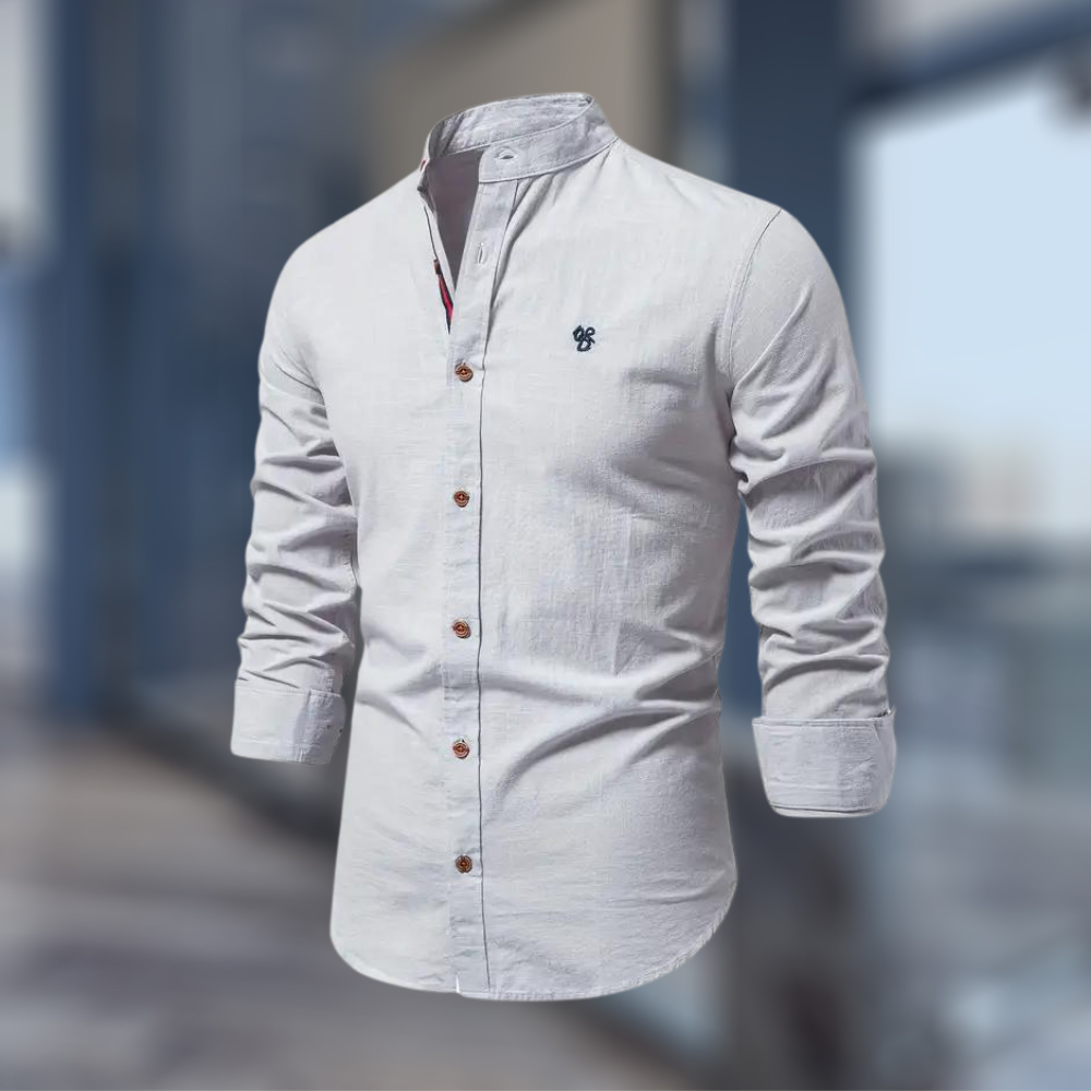Oliver | Stylish Men's Green Long Sleeve Button-Up Shirt